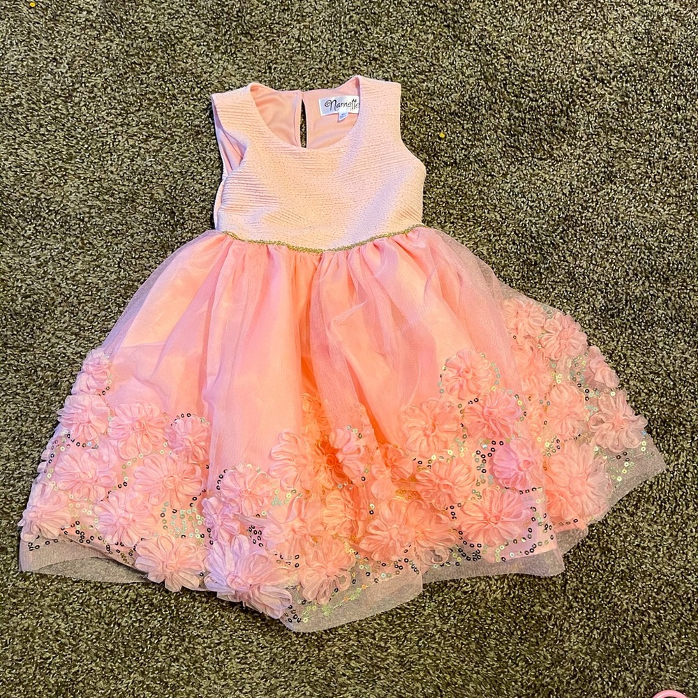 Nannette Label 3T Dress In Peach
